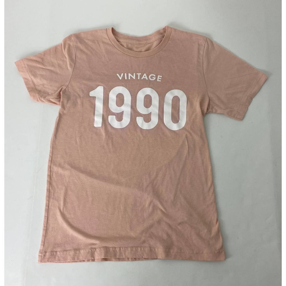 "Vintage 1990" T-Shirt Tee Peach Birthday Reunion 1990 - Medium
